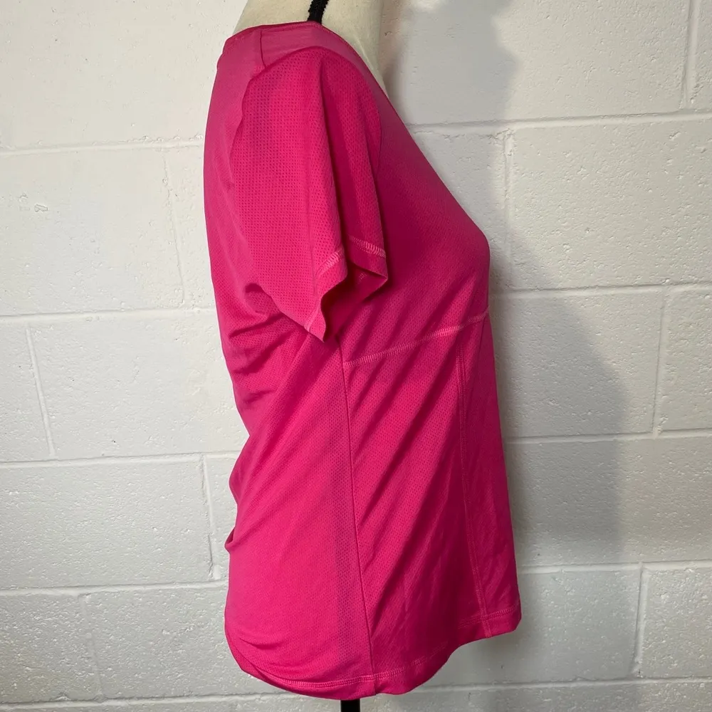 Fila Sport Dark Pink Short Sleeve V-neck Fitness T-shirt - Image 3