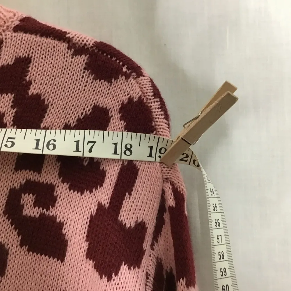 Promesa Animal Print Bell Sleeves Round Neck Multi Colored Size‎ S/M Sweater - Image 6