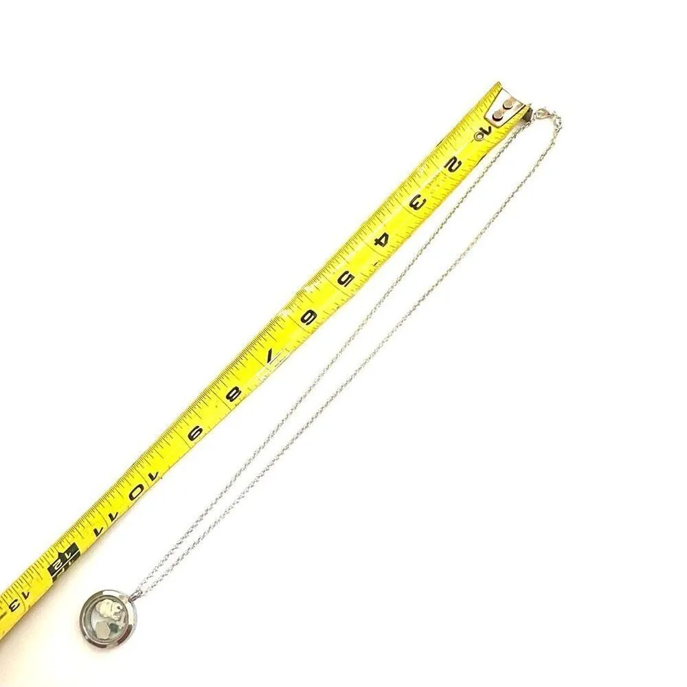 Floating Charm silver tone Locket necklace - Image 8