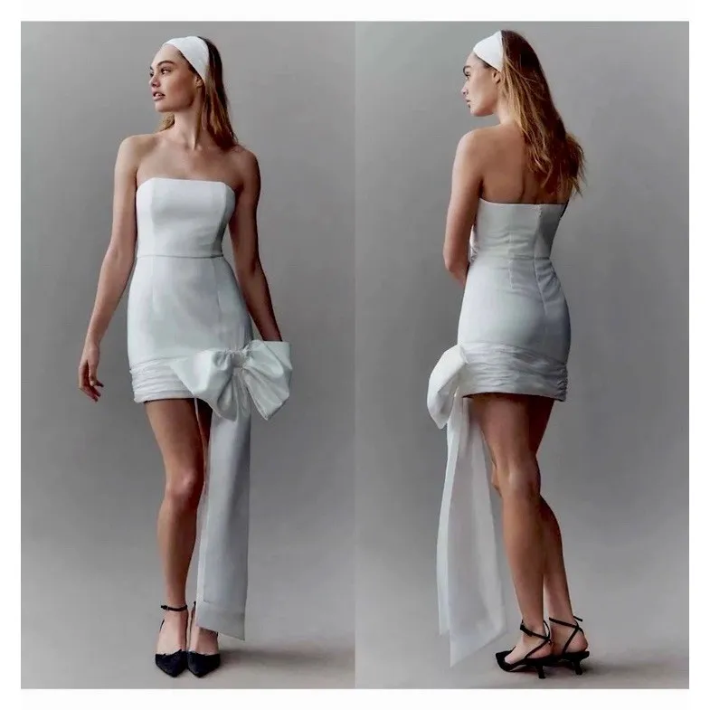 ANTHROPOLOGIE x Hutch Strapless Big Bow Mini Dress Bridal Bachelorette Sz 10 NWT - Image 2