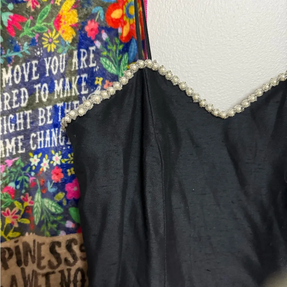 Dessy Collection Black Strapless Gown​ Size 10 - Image 2