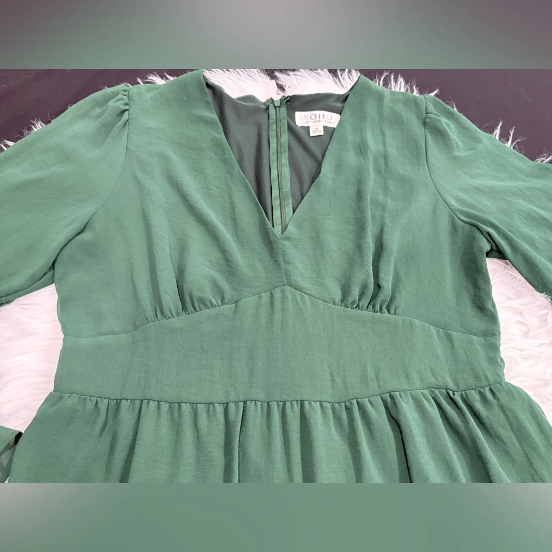 Soho Emerald Long Sleeve Dress Size 10 - Image 5