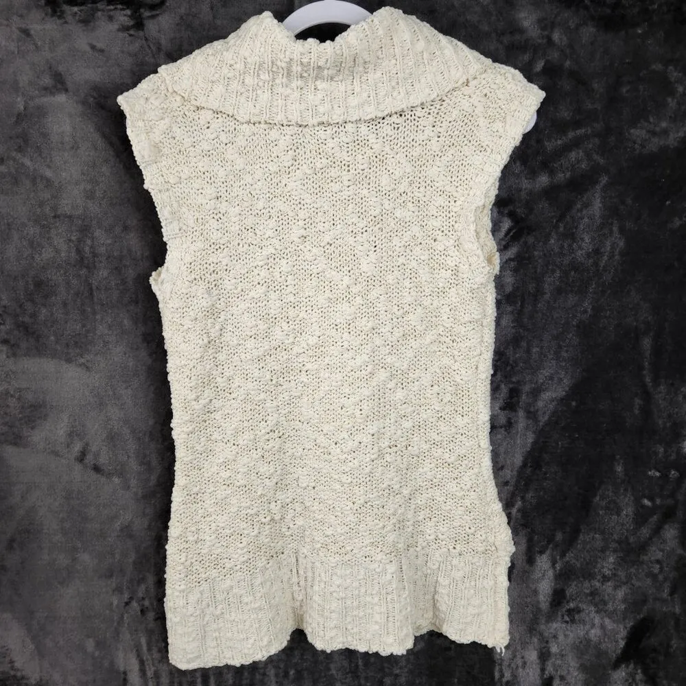 Charlotte Russe Womens Cowl Neck Sweater Size L Ivory Cream Metallic - Image 2