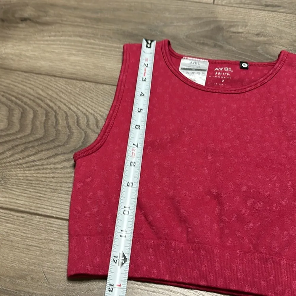 Two AYBL Evolve‎ Speckle Seamless Crop Training Tanks Link And Blue Size XS - Image 8