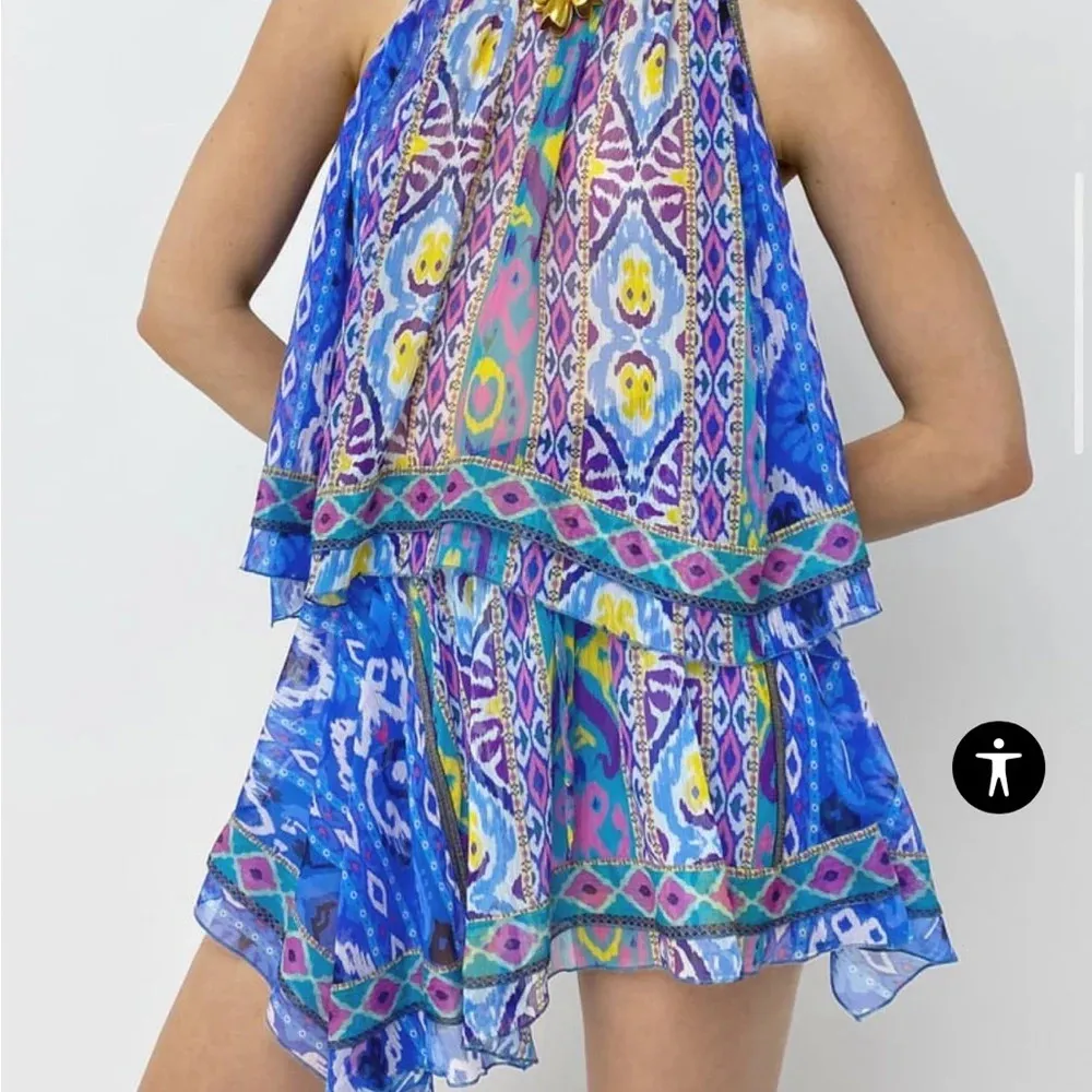 Zara Printed Asymmetric Short Skirt - Image 3