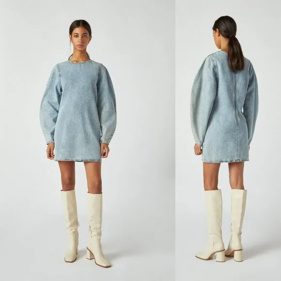 NWT Pull&Bear Denim Dress With Full Sleeves - Image 2
