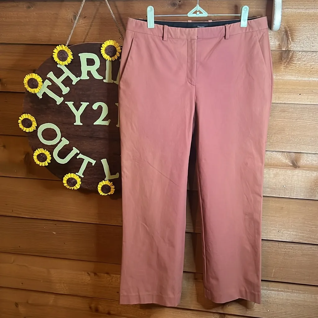 Theory Hartsdale Trouser Rose Pink Pocket Crop Pant Stretch Business Casual - Image 4