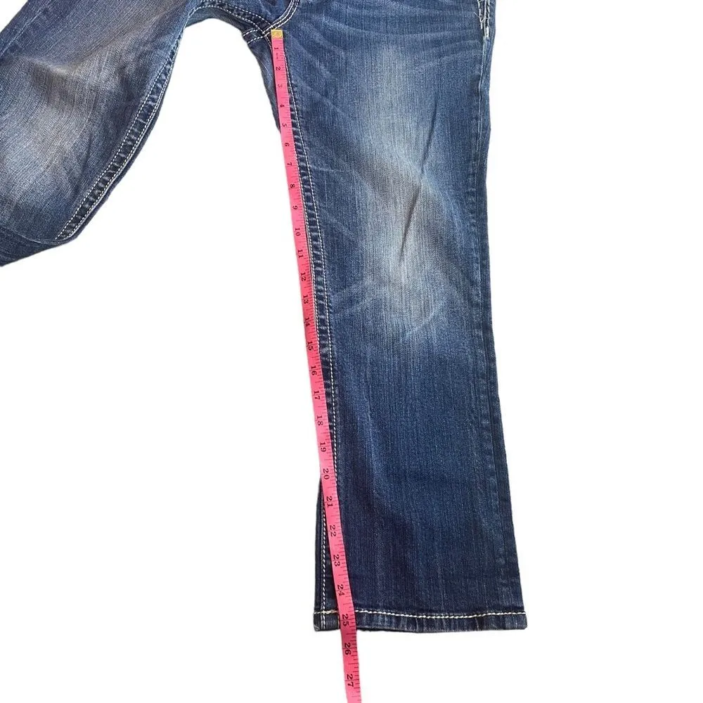 Y2K Miss Me Size 29 Boyfriend Capri Jeans Contrast Stitching Flap Pocket Western - Image 12