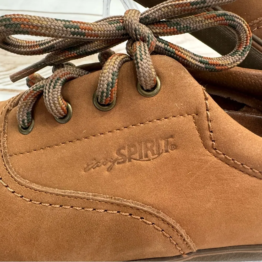 Easy Spirit Brown Brushed Leather Lace Up Sneakers Women’s Size 6.5B - Image 5