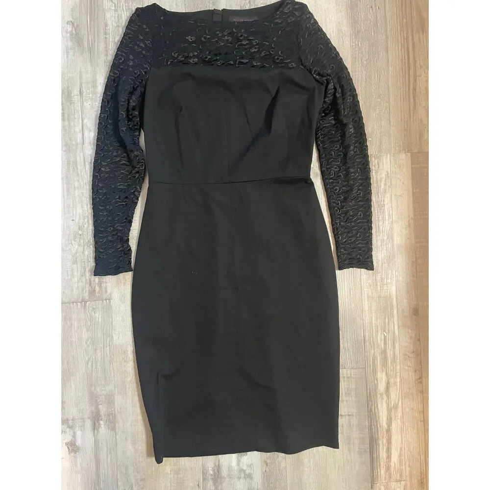 Roland Mouret for Banana Republic Black Sheath dress with lace. Size 10 - Image 9