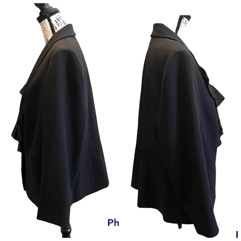 Tahari Arthur Levine ASL Blazer Jacket Black 14W Chiffon NWT Formal - Image 3