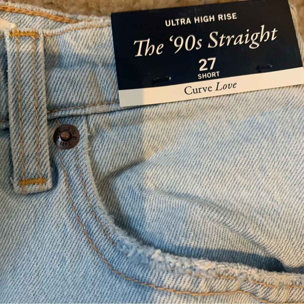 ABERCROMBIE  & FITCH Ultra High Rise '90s Straight Jeans size 27 short - Image 4