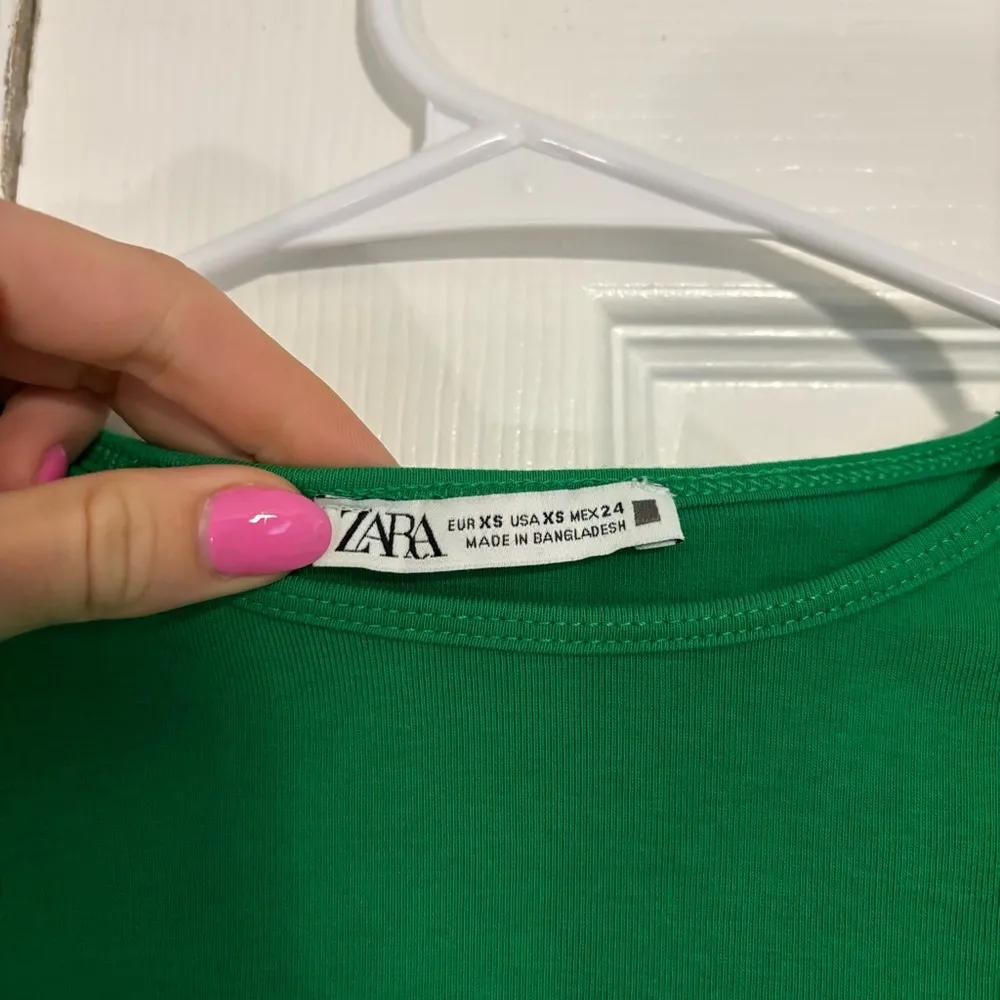 Zara Green Gathered Midi Dress - Image 5