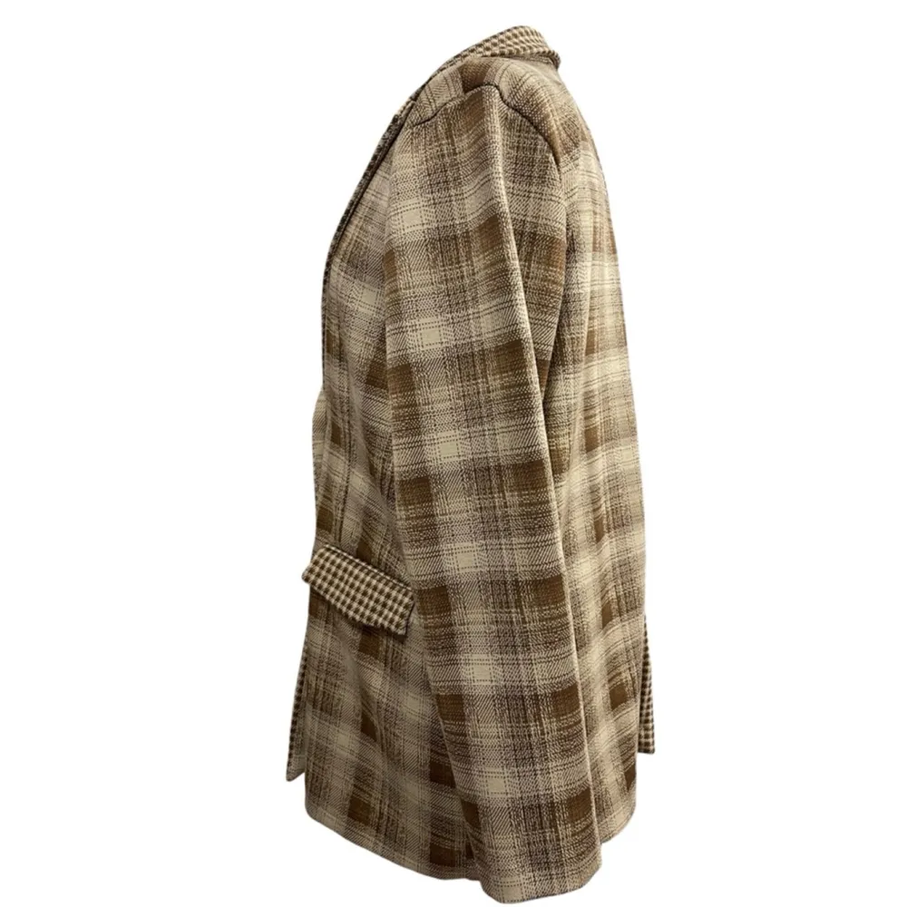 Women's maurices Blazer Brown White L - Image 5