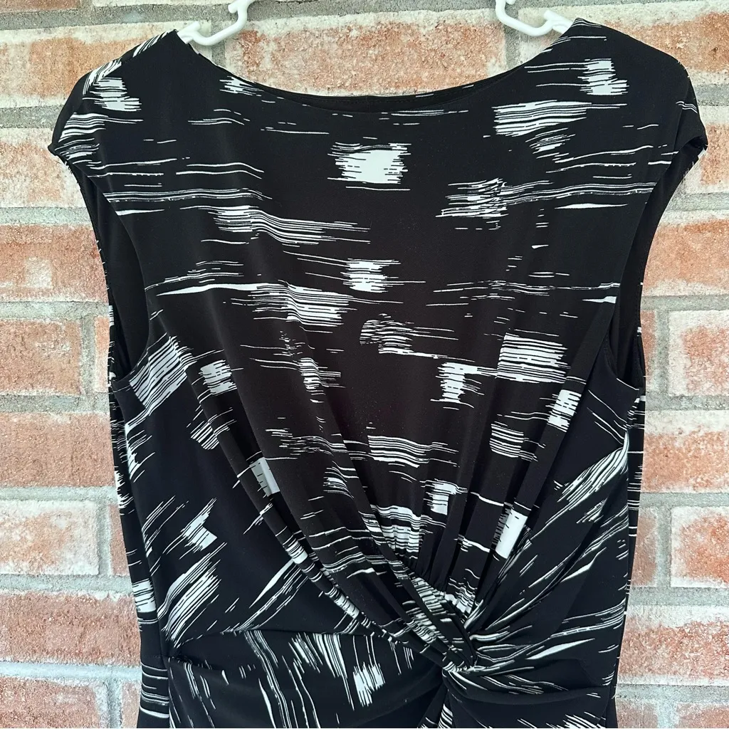 Lauren Ralph Lauren Cap Sleeve Knee Length Dress Women’s 8 Black White - Image 4