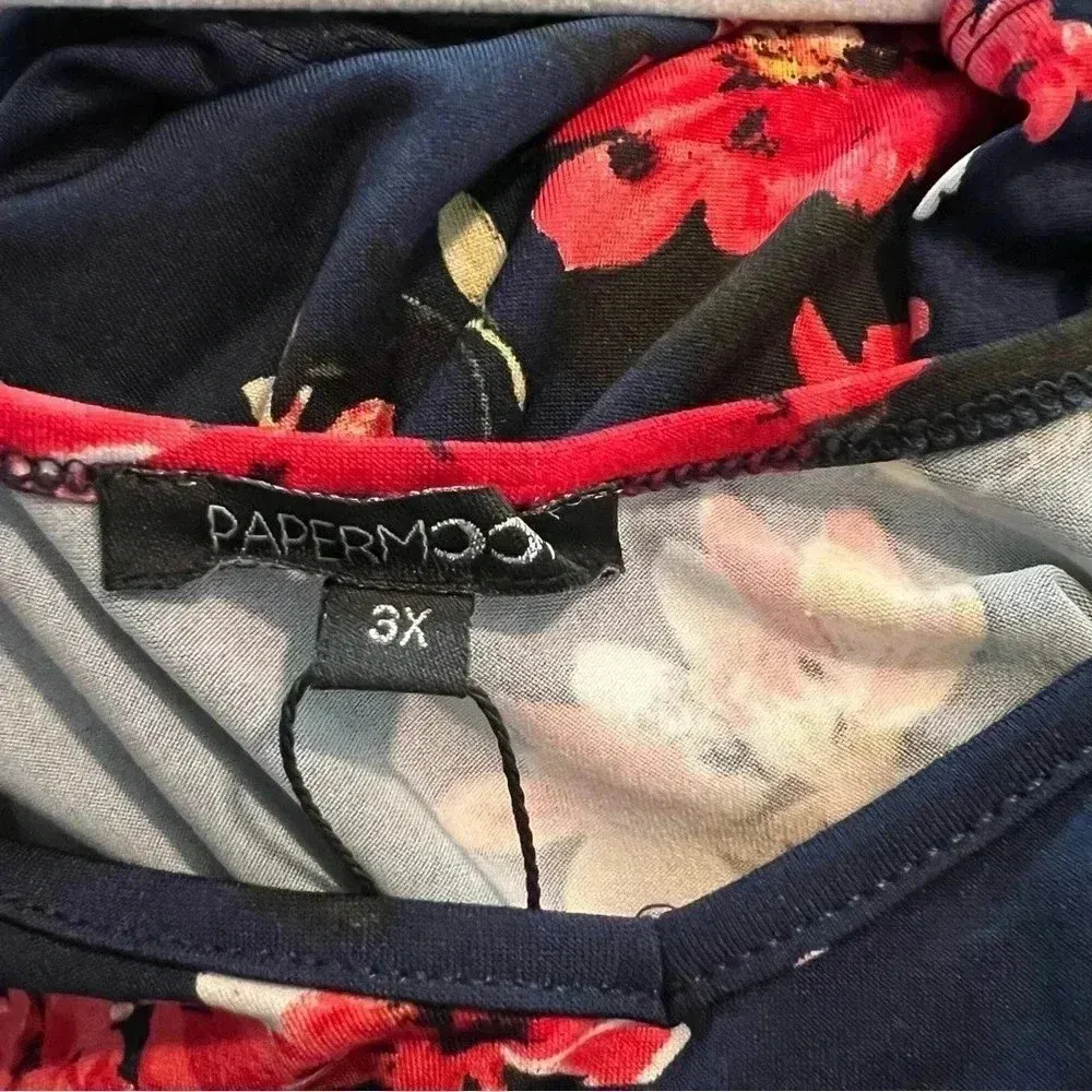 Paper moon blouse 3X spaghetti straps floral navy blue STITCH FIX - Image 4