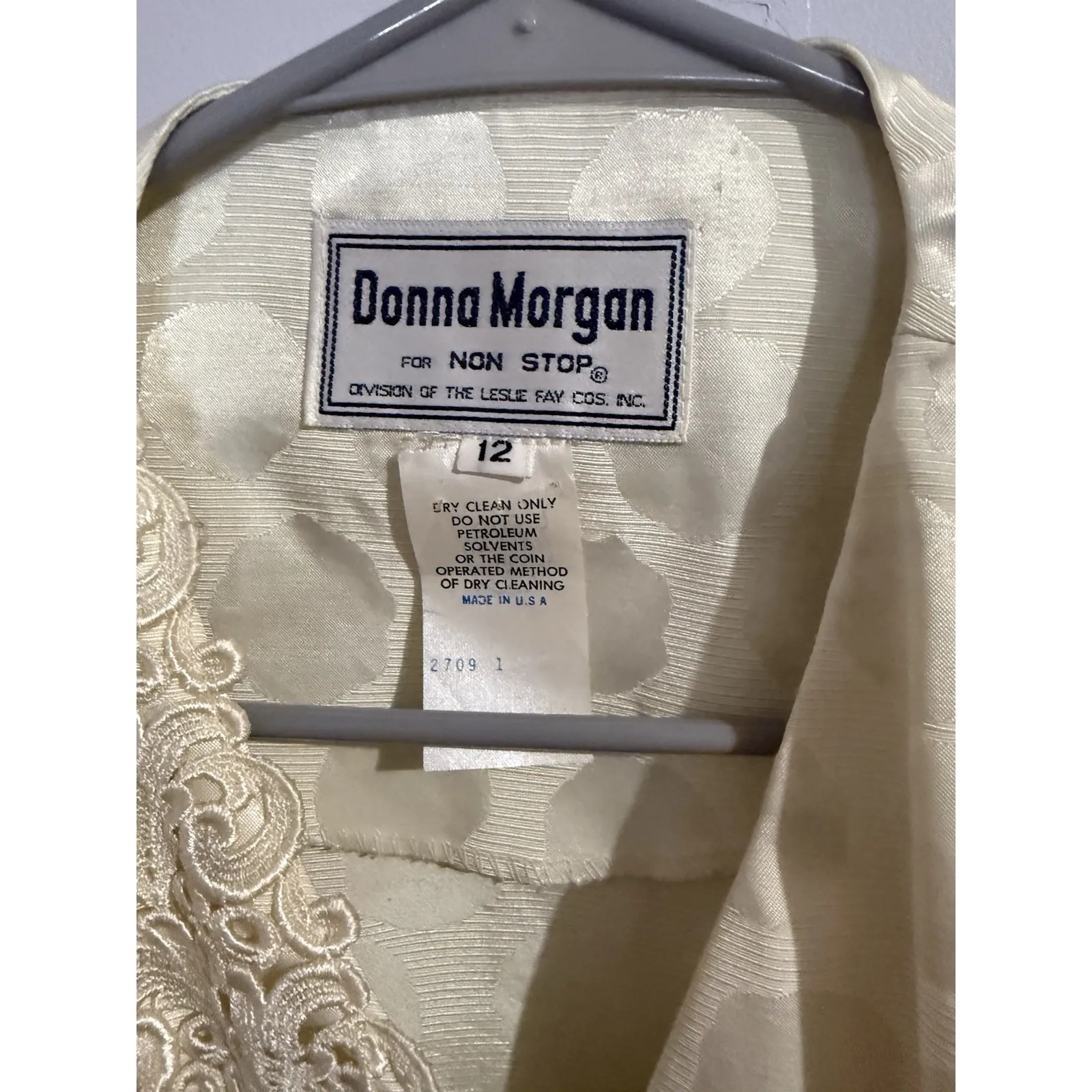 Donna Morgan For Non Stop Women's Ivory 80s Polka Dot Wrap Jacket Lace Detail 12 - Image 3
