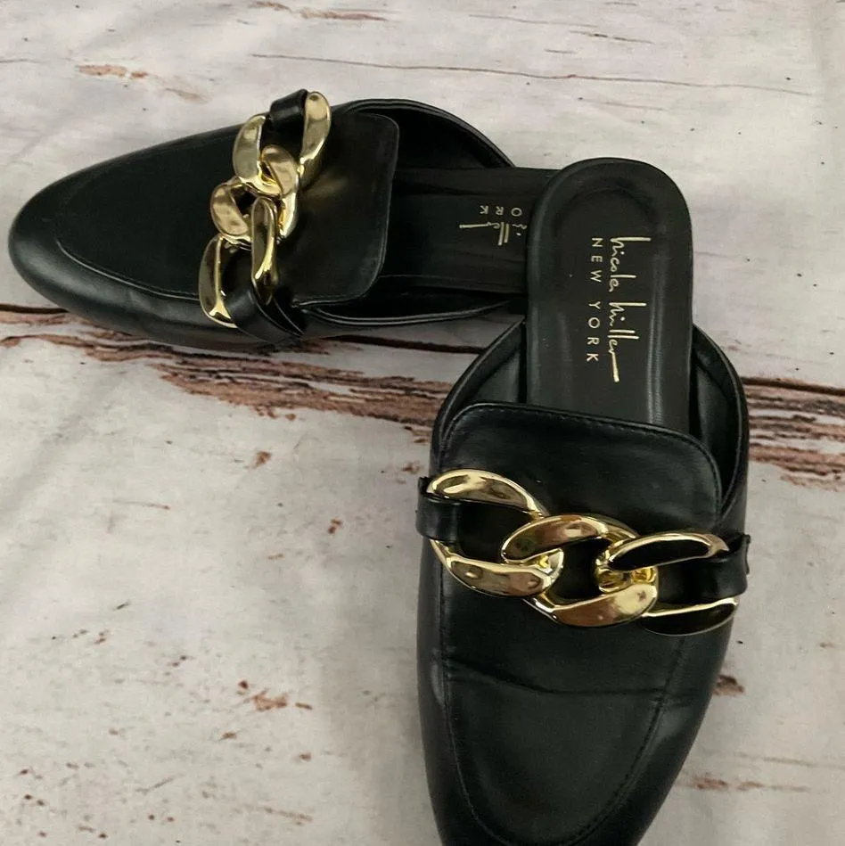 NICOLE MILLER FAUX LEATHER APPLIE MULES - Image 8