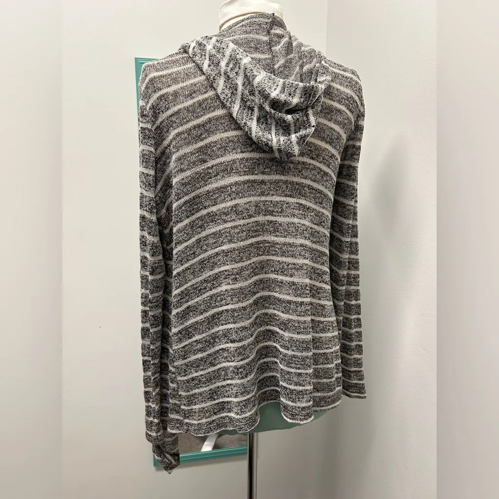 Bobeau Black and White Striped Cardigan - Image 2