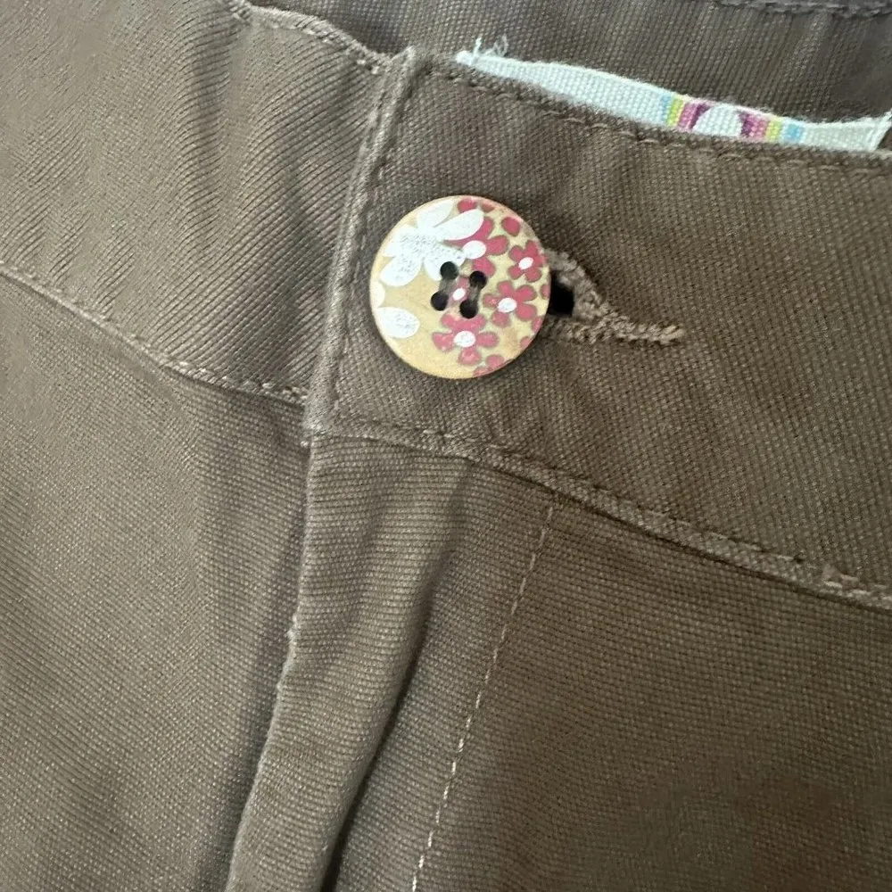 OP Shorts Juniors 15 Brown Thick Stitch Shorties Flat Front Y2K Gorpcore - Image 5