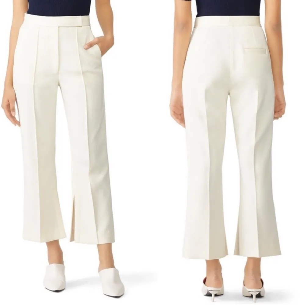3.1 PHILLIP LIM tailored slit twill flare pants‎ structured cream off white sz 2 - Image 2