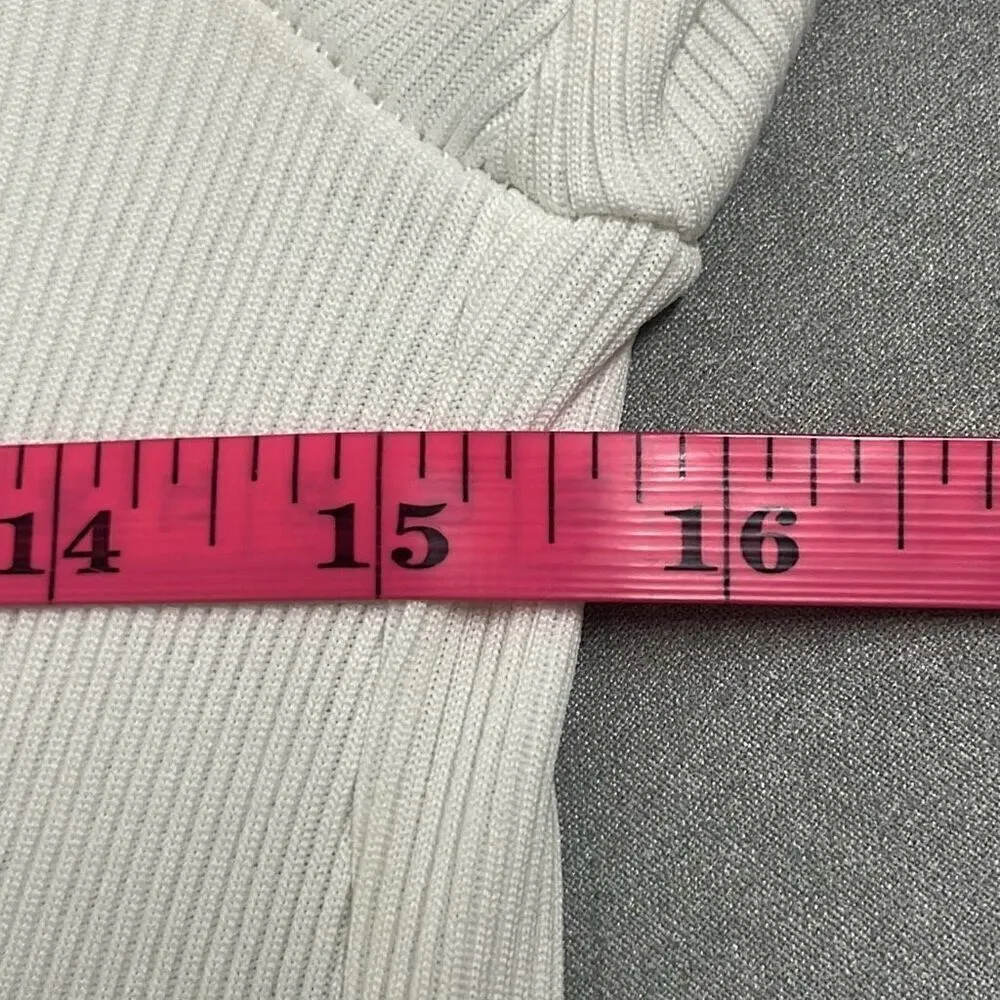 Kimberly Taylor Large Icon Blanc Dress Ivory Plunge Twist Front Long Sleeve NWT - Image 8