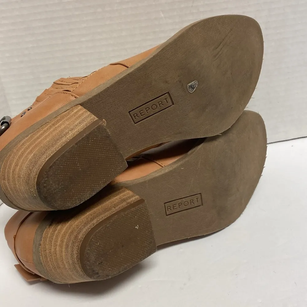 Report tan leather ankle boots size 9 - Image 6