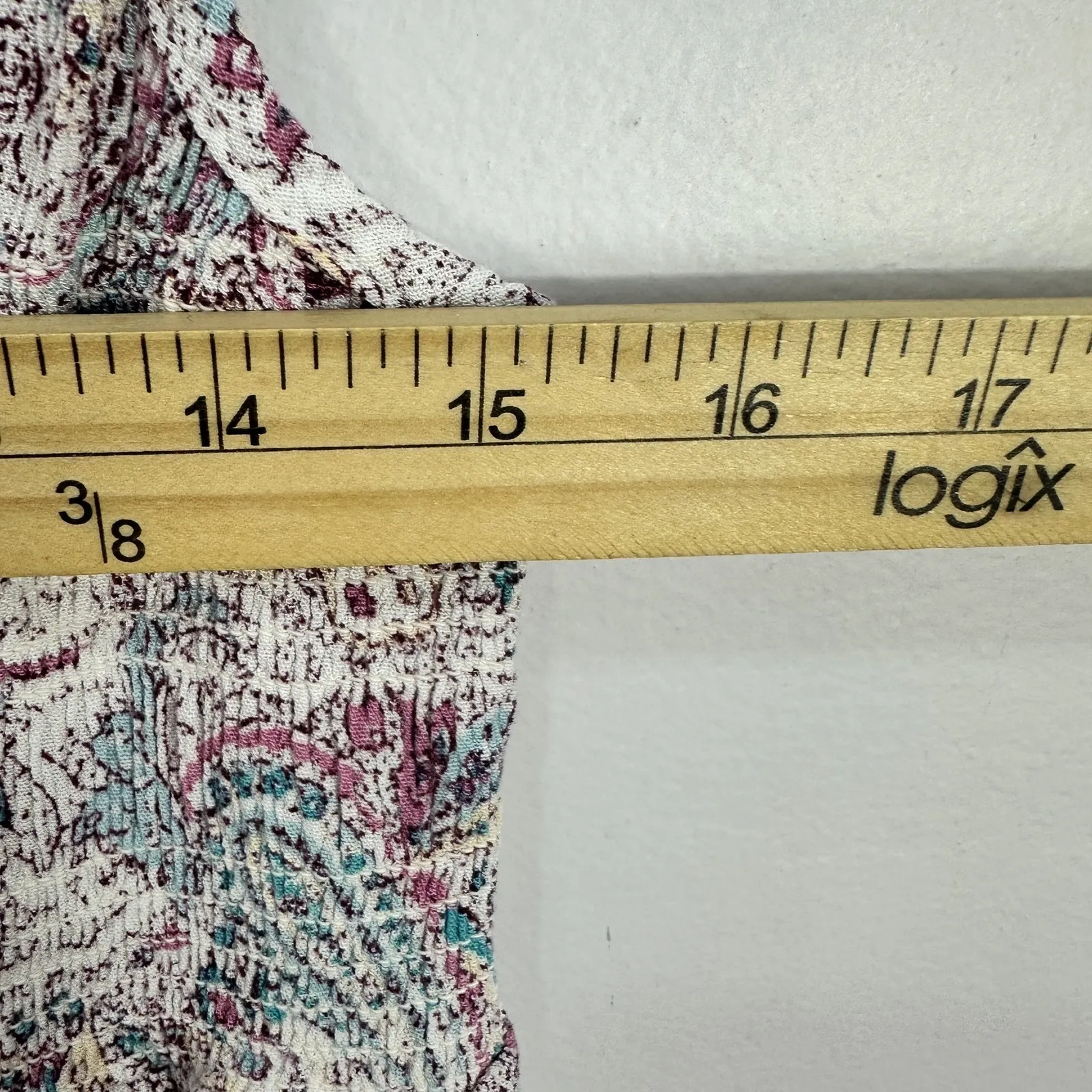 Knox Rose Shirt Womens XS Pink Blue Paisley Sleeveless Button Front Boho‎ Indie - Image 4