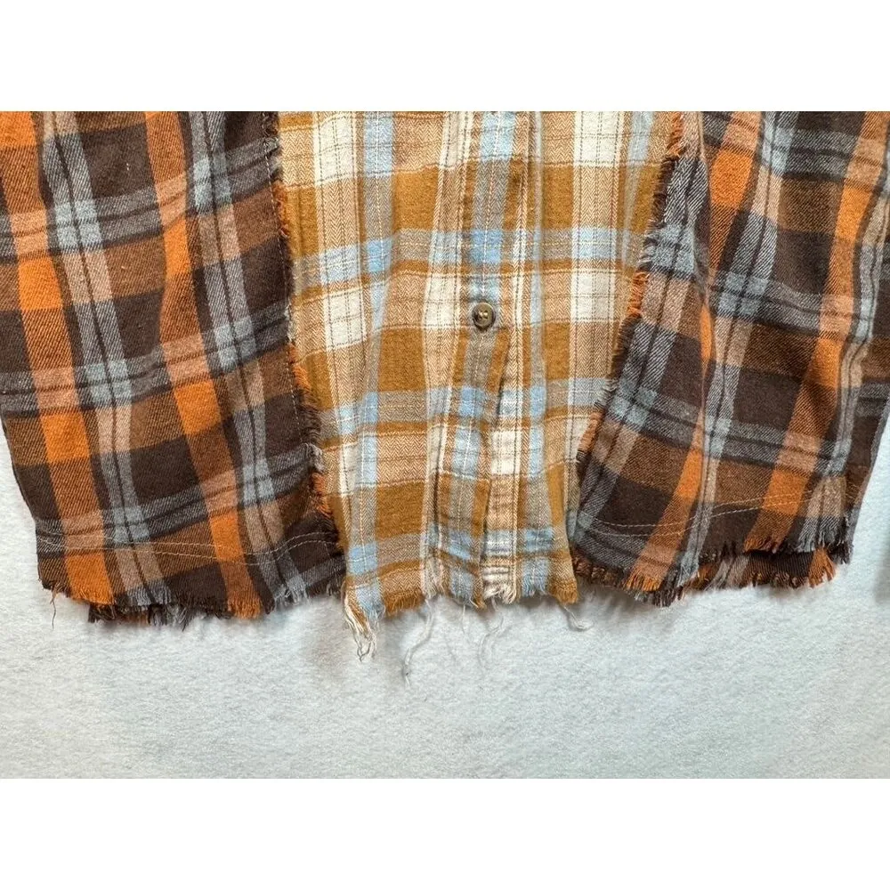 BKE Mixed Flannel Boyfriend Shirt Plaid Long Sleeve Button Front Women's XL - Image 6