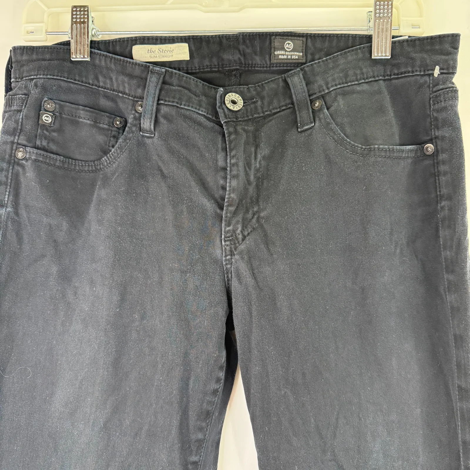 Adriano Goldschmied AG Women's Black The Stevie Slim Straight Jeans Size 30 - Image 2