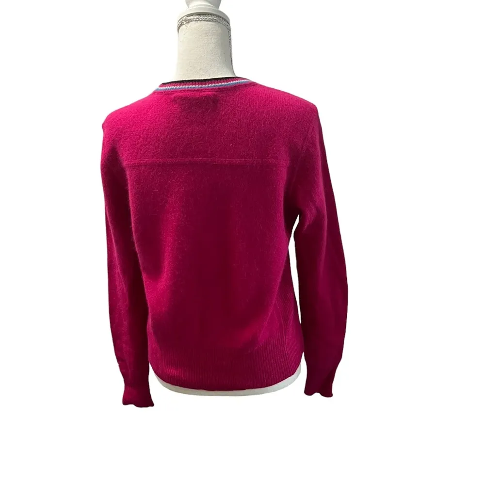 Tommy Hilfiger Lambswool Angora 90s Academia Preppy Crew Neck Sweater Sz L - Image 3