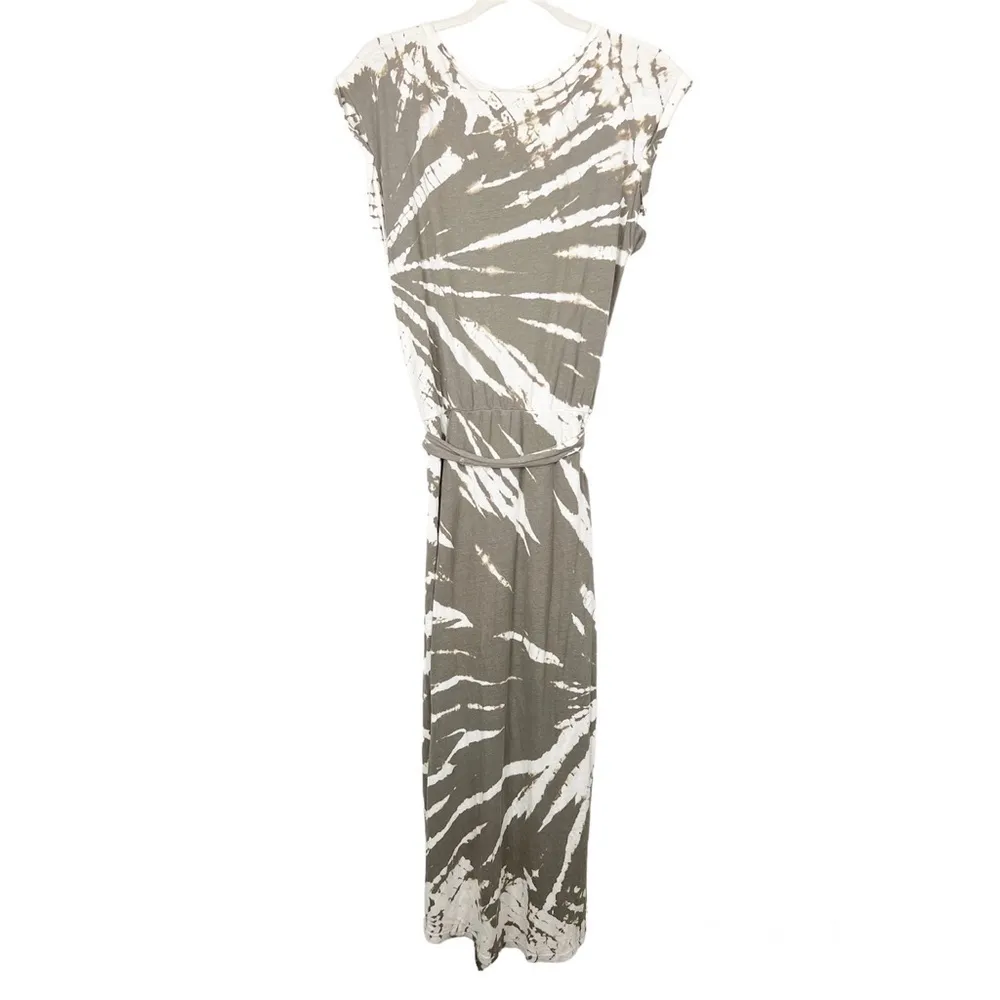 Young Fabulous and Broke Brown White Tie-Dye Wrap Dress Linen Blend Size Small - Image 4