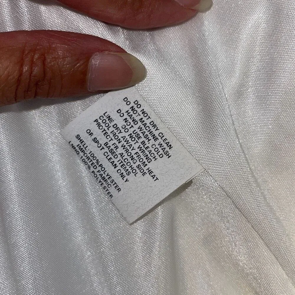 Vintage Jessica McClintock Gunne Sax Holo Strapless Formal Dress White Sz 13 NWT - Image 9