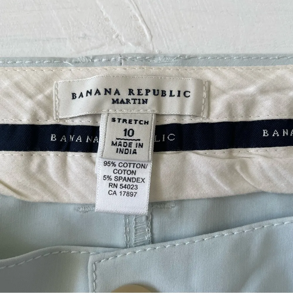 Banana Republic Martin Capri Pale Blue Cropped Pants Spring Baby Blue Size 10 - Image 3