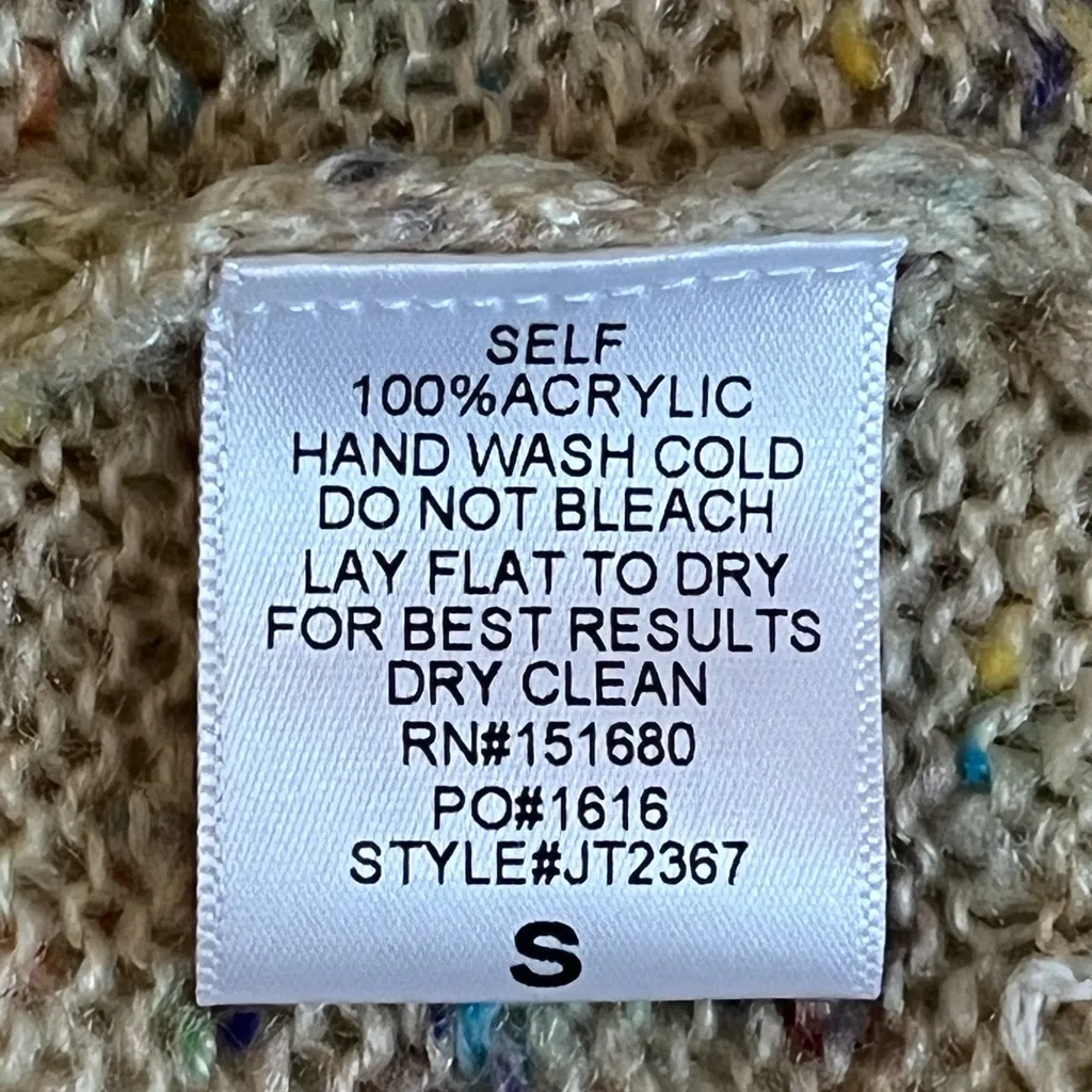 Storia Small Distressed Seeing Stars Sweater - Cream and White w/ specs of color - Image 6