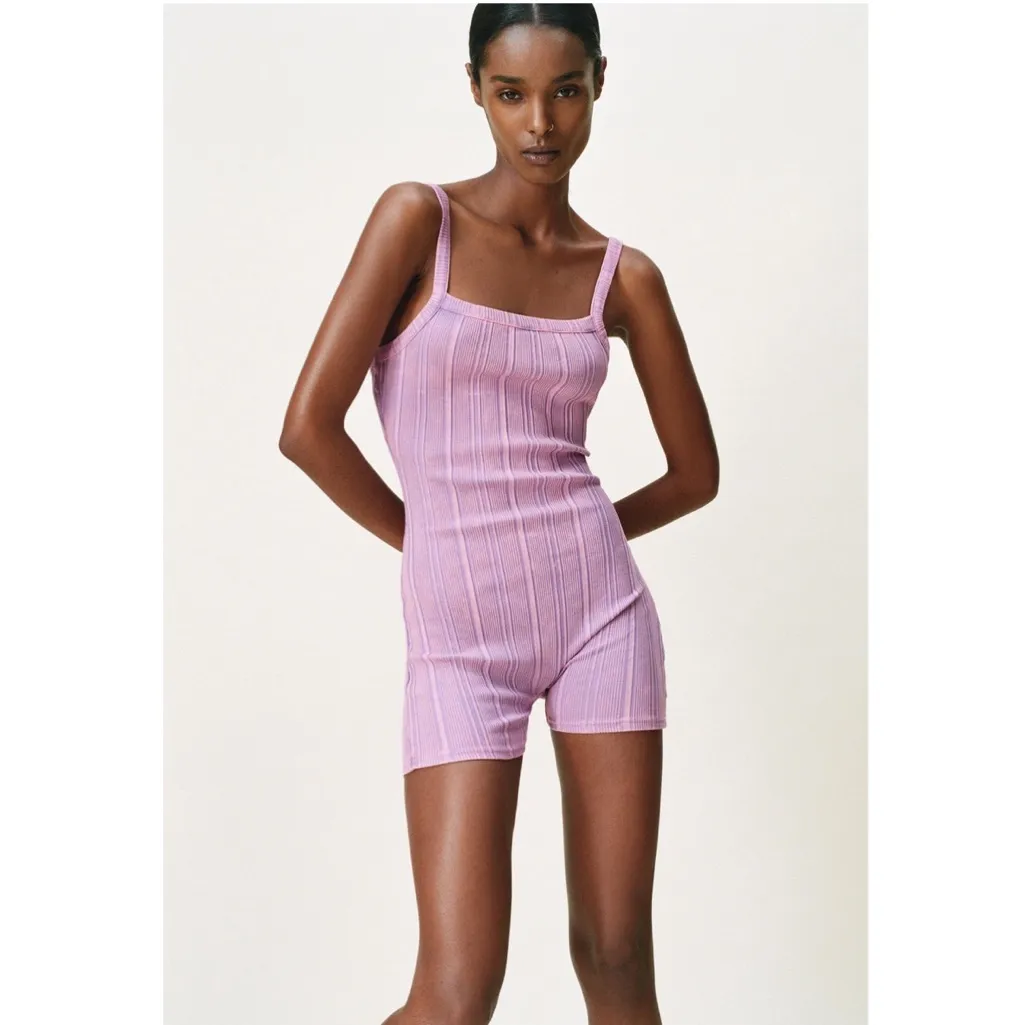 NWT ZARA RIBBED TIE DYE JUMPSUIT ROMPER BLOGGERS FAV SMALL - Image 2