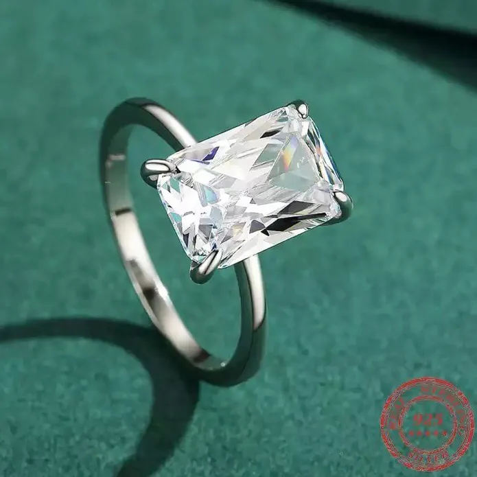 SIZE 5 925  Emerald Cut CZ Ring - Image 4