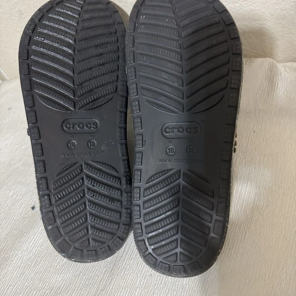 Crocs Vera Bradley Harry Potter Cozy Sandals Hogwartz W12/M10 Fur Lined Black - Image 8