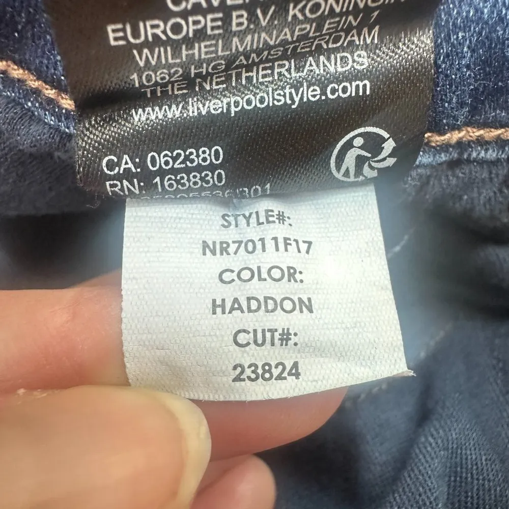 LIVERPOOL LOS ANGELES Crop Wide Leg Raw Hem Denim Jeans Size 10 / 30 - Image 12