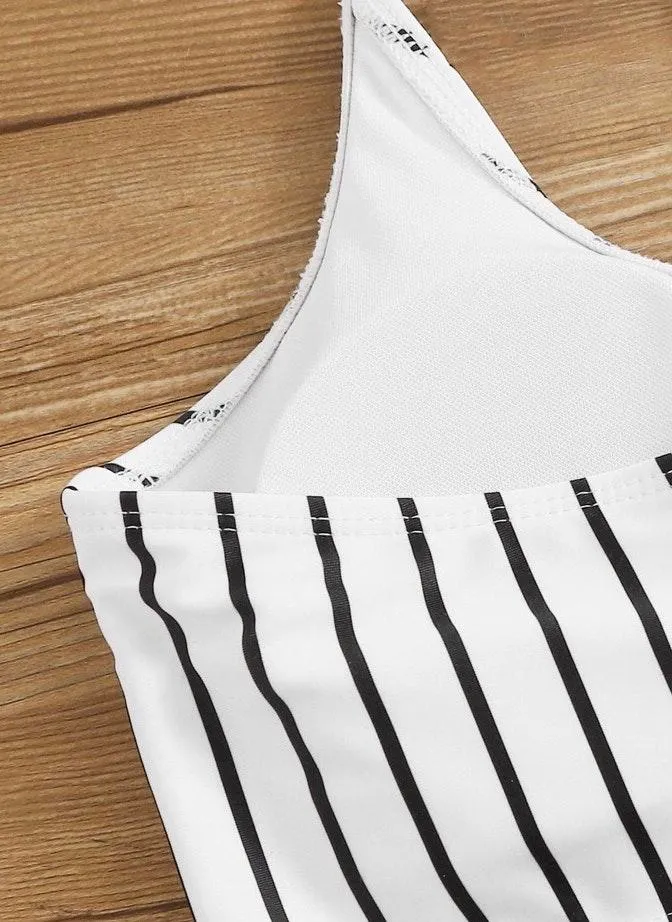 Lace Up Bikini Set With Dark Blue Bottoms NWT - Image 5