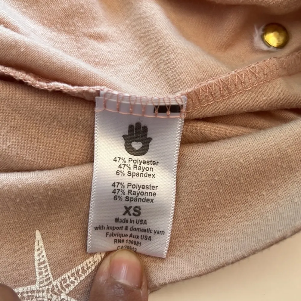 Spiritual Gangster XS Starfish pullover hoodie blush pink lightweight - Image 8