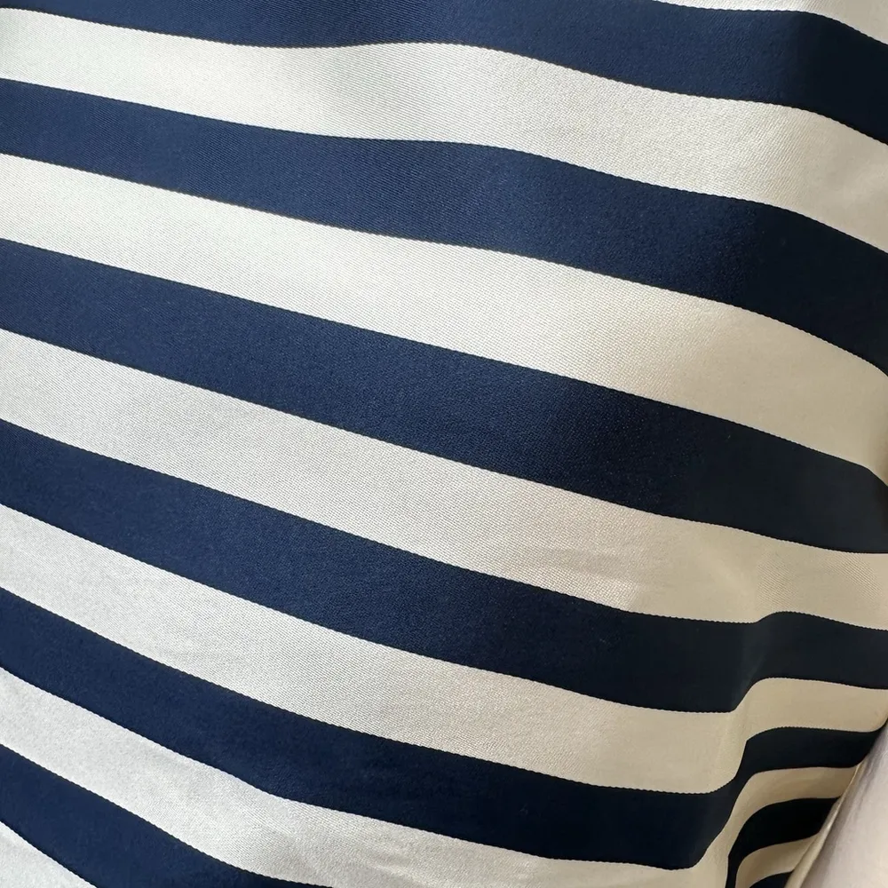 MINT🌟Moncler Maglia Girocollo Round Neck Jumper Blouse Striped Blue Cream Large - Image 16