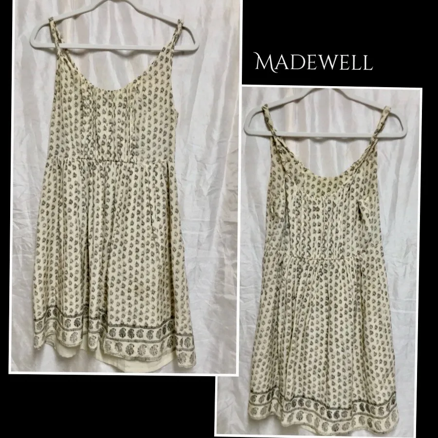 Madewell silk sun isle Moroccan floral mini dress size 8 whimsical babydoll - Image 3
