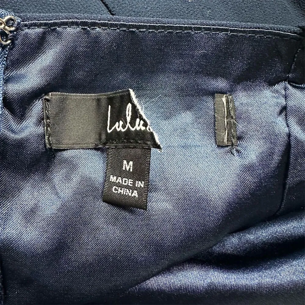 Lulus Women's Love Me Forever Navy Blue Tie-Strap Square Neck Maxi Dress Size M - Image 9