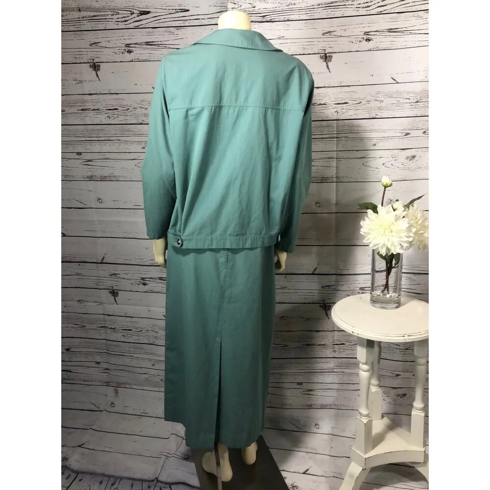 Vintage Patchington green skirt jacket set size large - Image 7