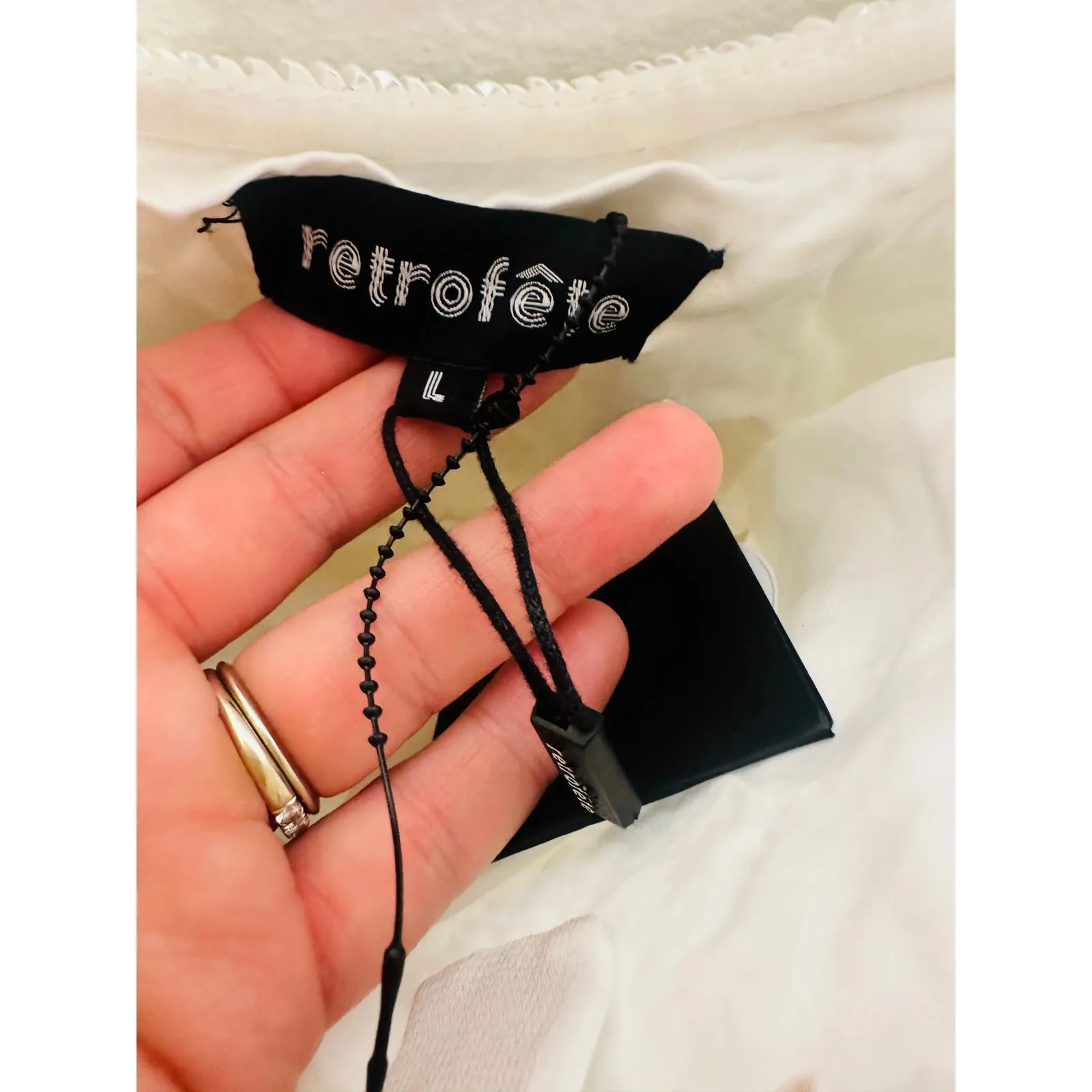 NWT RETROFETE Women's Moonglow White Katya Revolve Sequin Maxi Dress Size Large - Image 11