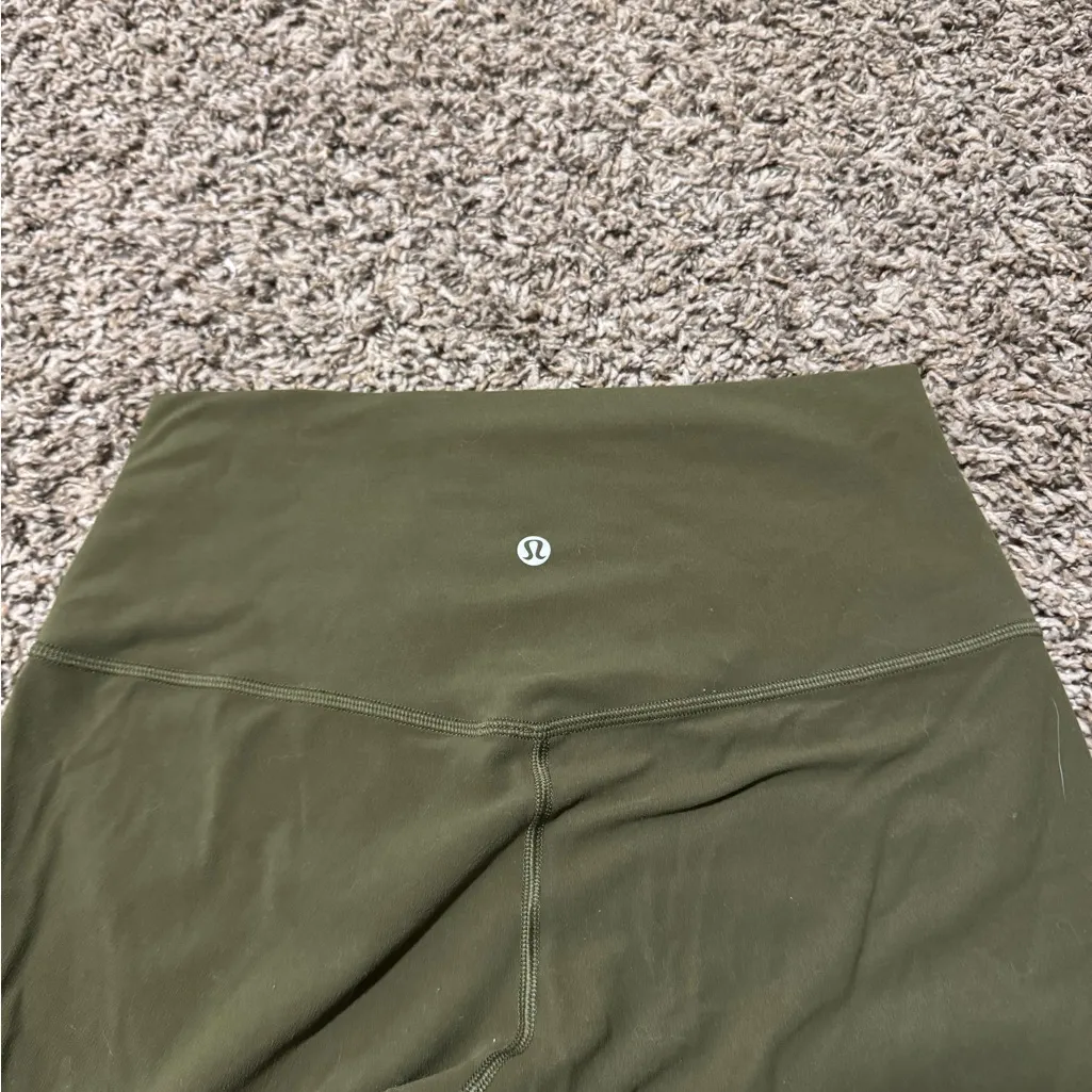 Lululemon Womens Olive Green Nulu Align Crop Leggings - Image 4