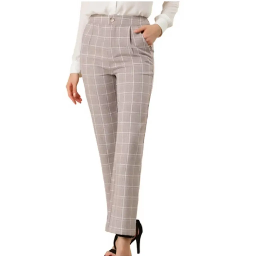 Vintage RARE LL Bean Gray Plaid Wool Lined Trouser Straight Leg High Rise Maine Size undefined - Image 3