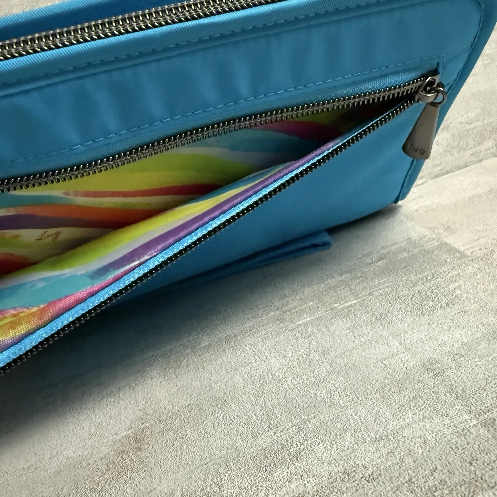 LUG Large Continental Wallet Wristlet Zeppelin Sky Blue Brand New Without Tags Blue - Image 5