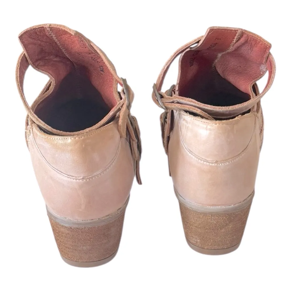 CORRAL Western Ankle Boots Round Toe Leather Upper in Rose Size 7 - Image 5